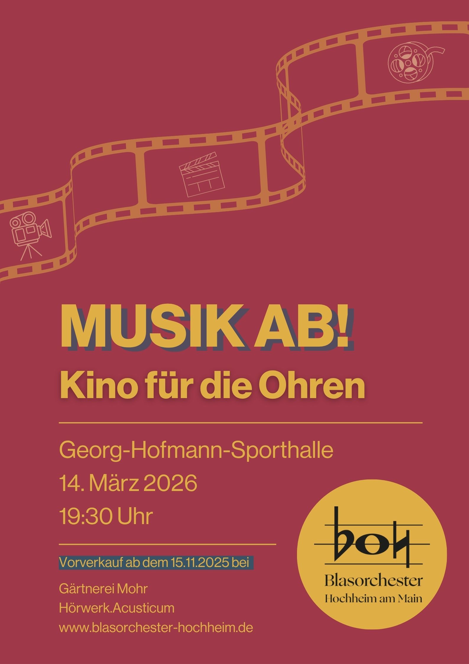 Konzertplakat 2026 - „Musik ab! Kino für die Ohren“
